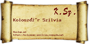 Koloszár Szilvia névjegykártya