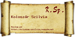 Koloszár Szilvia névjegykártya
