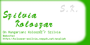 szilvia koloszar business card
